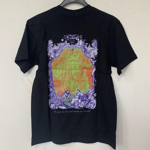 STUSSY black printed short-sleeved T-shirt - Picture 1 of 6